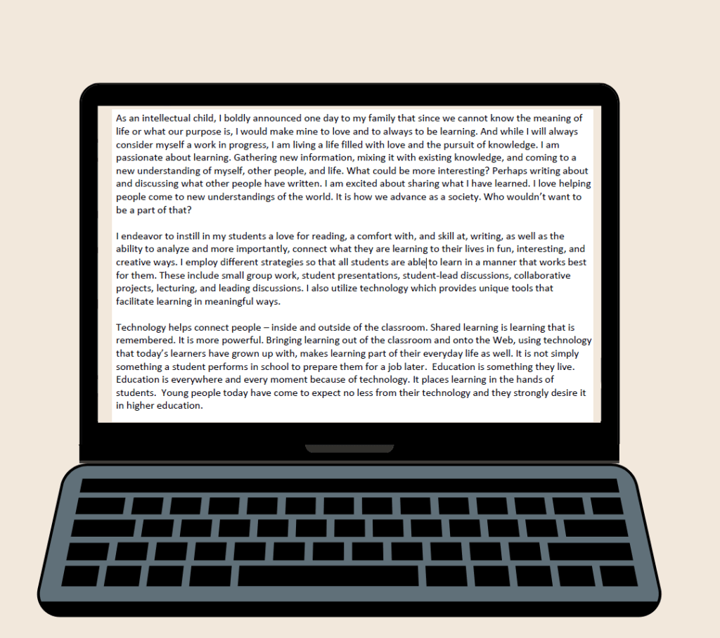 laptop with typing